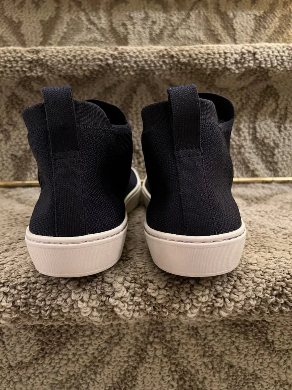 GUC Women's Rothy's Knit Chelsea Ankle Boots High Top Shoes Navy Blue Size 9.5